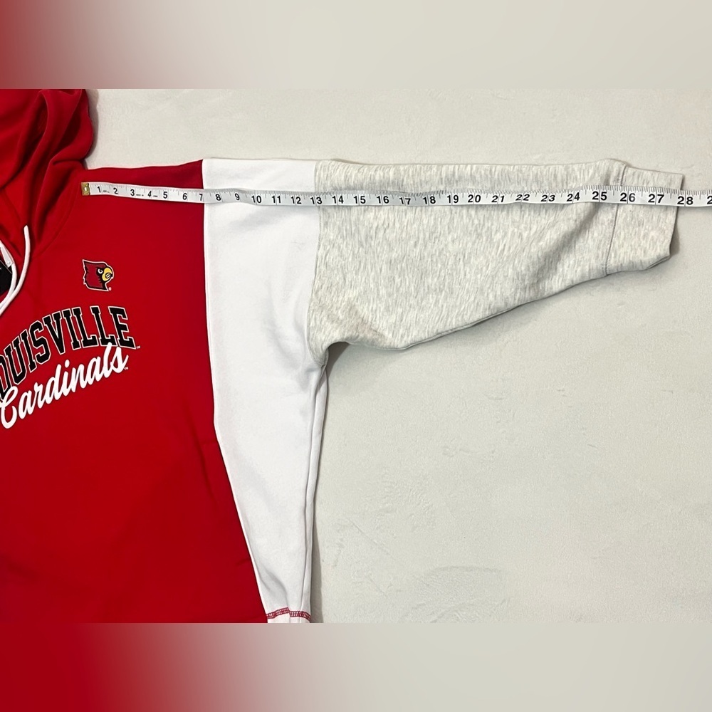 Louisville Cardinals Women’s Captivating Red White Gray Hoodie Sweatshirt - Picture 12 of 16